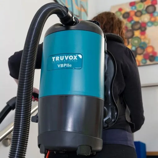 Truvox VBPIIe Back Pack Vacuum in use
