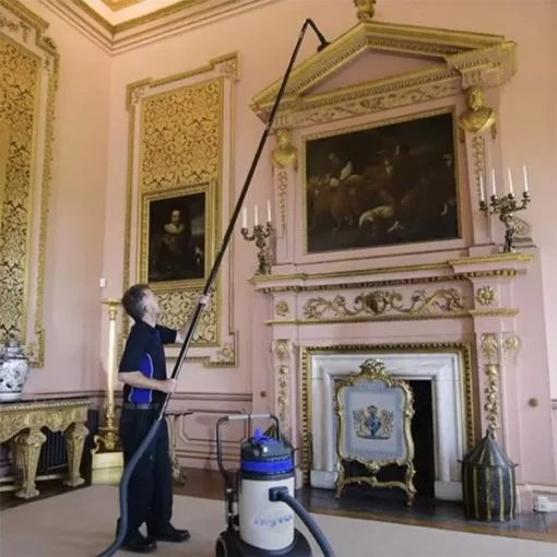 SkyVac High Reach Vacuum Kit in use